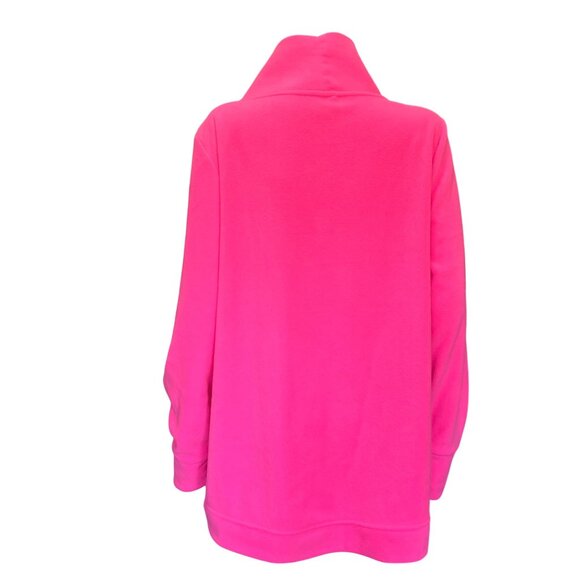 Telluride Clothing Co. Hot Pink Fleece Pullover w/ Split Cuffs & Funnel Neck XL - Picture 2 of 10
